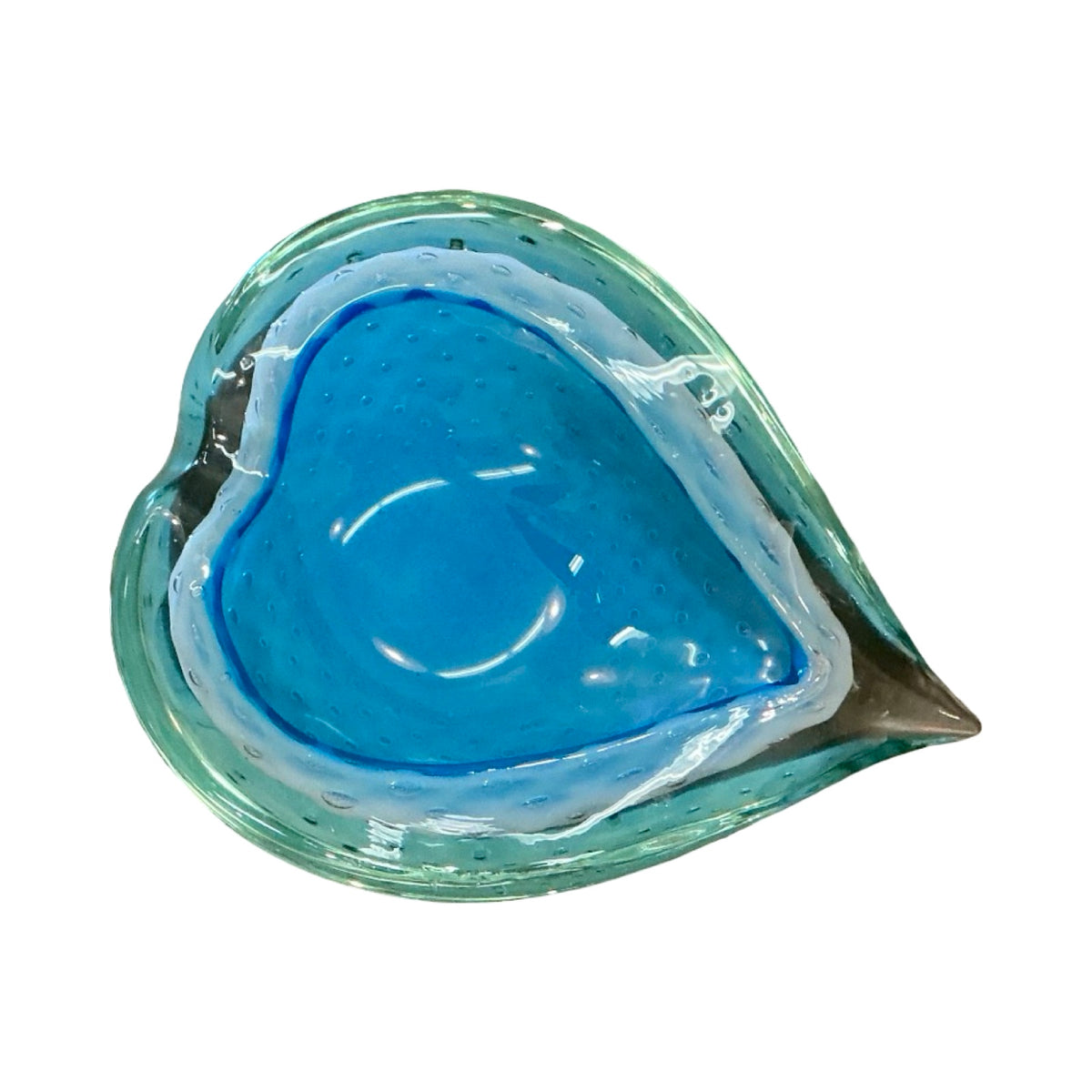 Turquoise Heart-Shaped Murano bowl