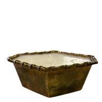 Brass Hexagon Bowl w/ Candle, 6x5