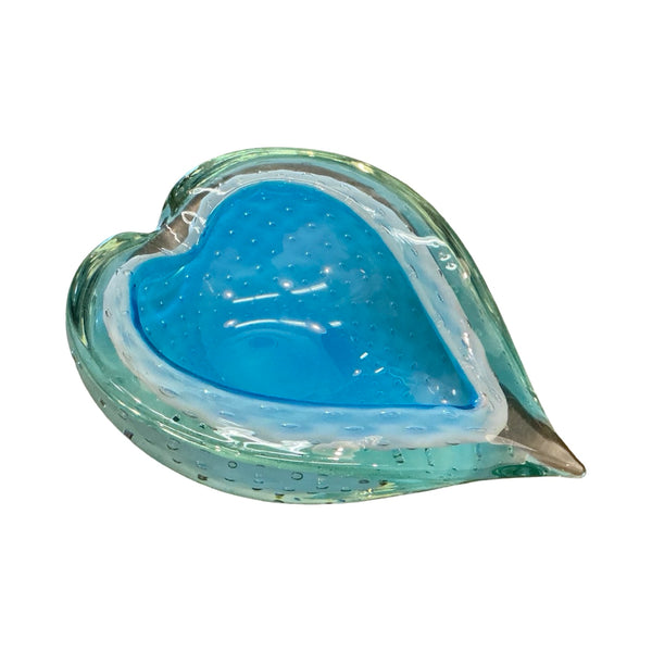 Turquoise Heart-Shaped Murano bowl