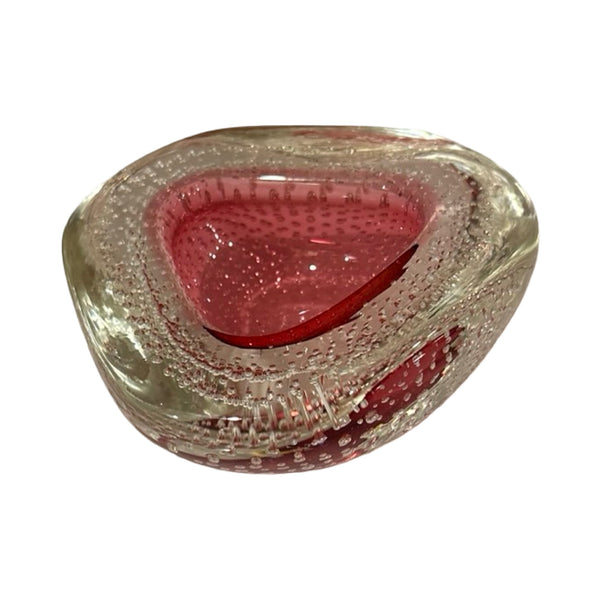 Pink Murano Triangular Bowl