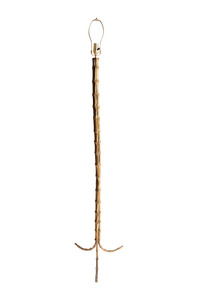 Faux bamboo brass floor lamp