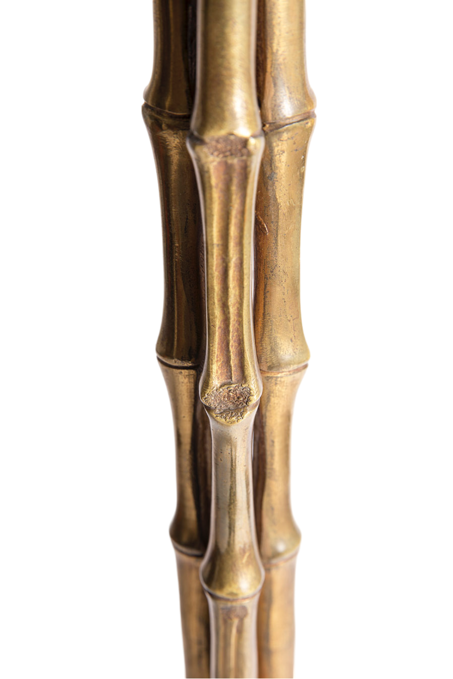 Faux bamboo brass floor lamp