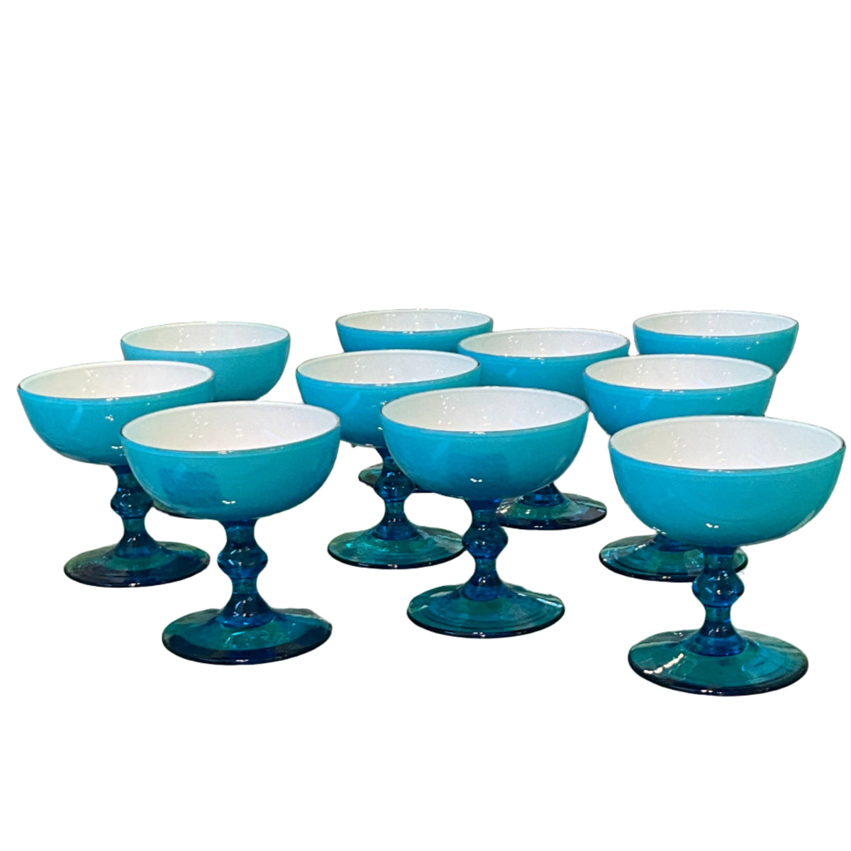 Set of 10 Turquoise Coupes