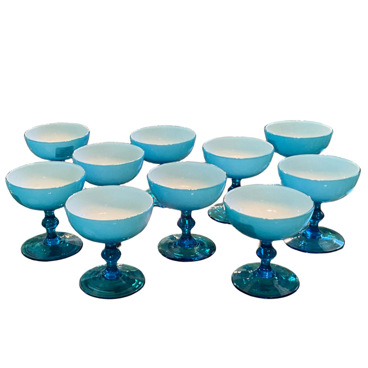 Set of 10 Turquoise Coupes