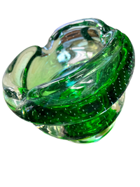 Green Murano 6" swirl bowl