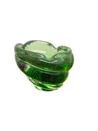 Green Murano 6" swirl bowl