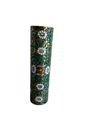 8" Green & Gold Floral Japanese Porcelain Vase