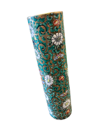 8" Green & Gold Floral Japanese Porcelain Vase