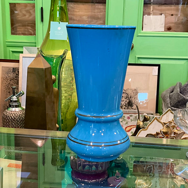 Blue Opaline Vase