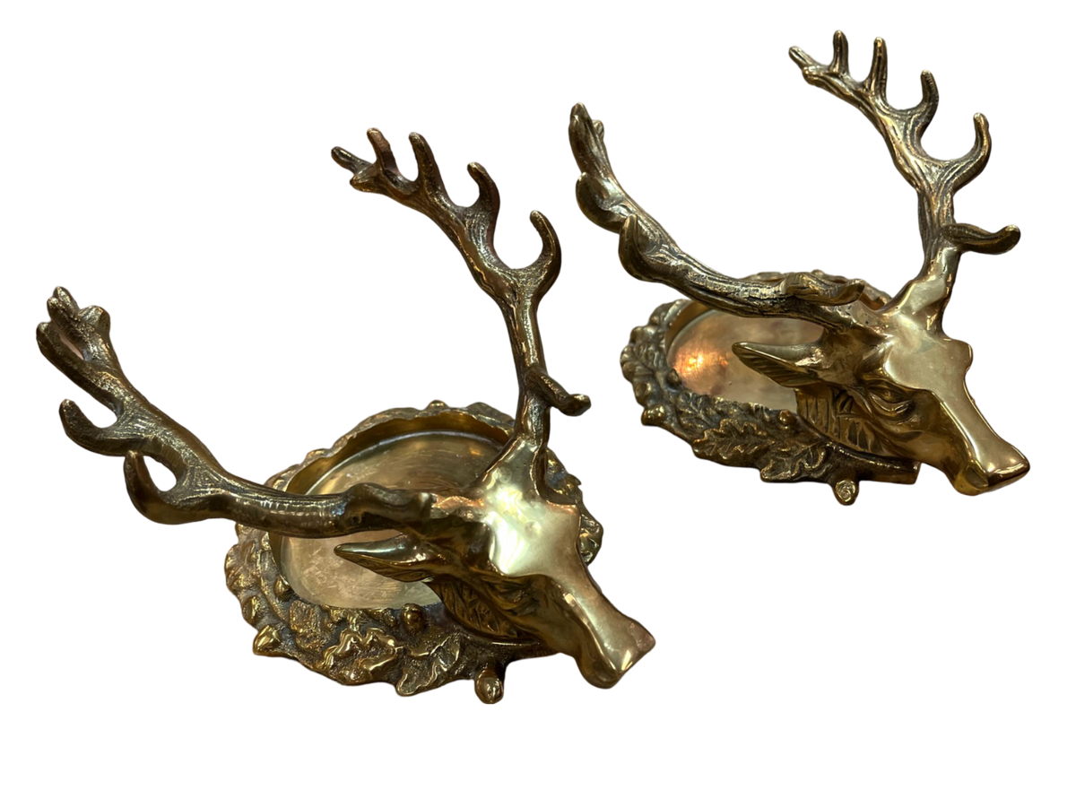 Brass Reindeer Candlestick