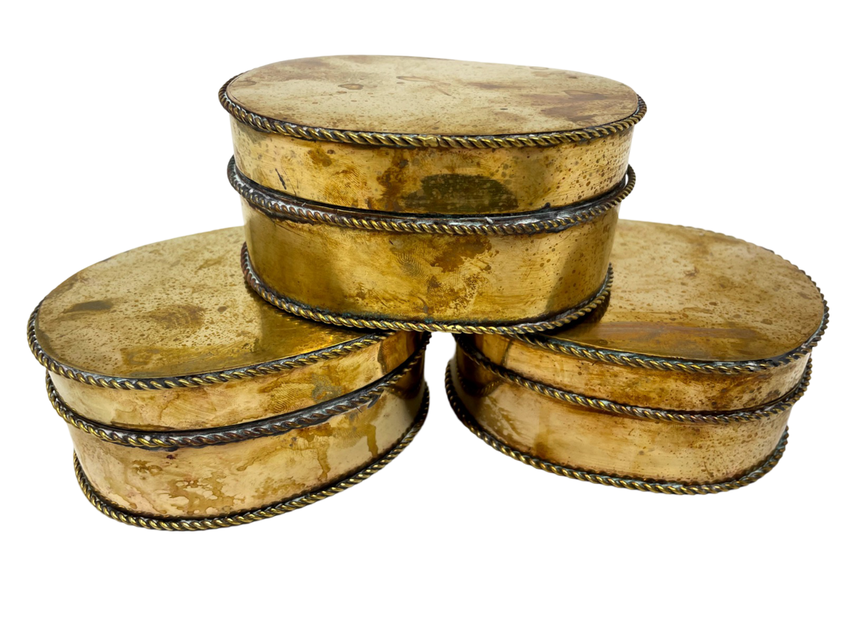Brass Oval Hinged Box