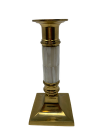 Pair of Brass & MOP Candlesticks
