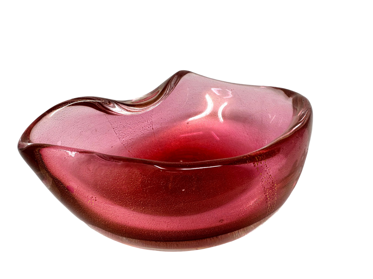 Pink Murano Bowl w/ gold flecks