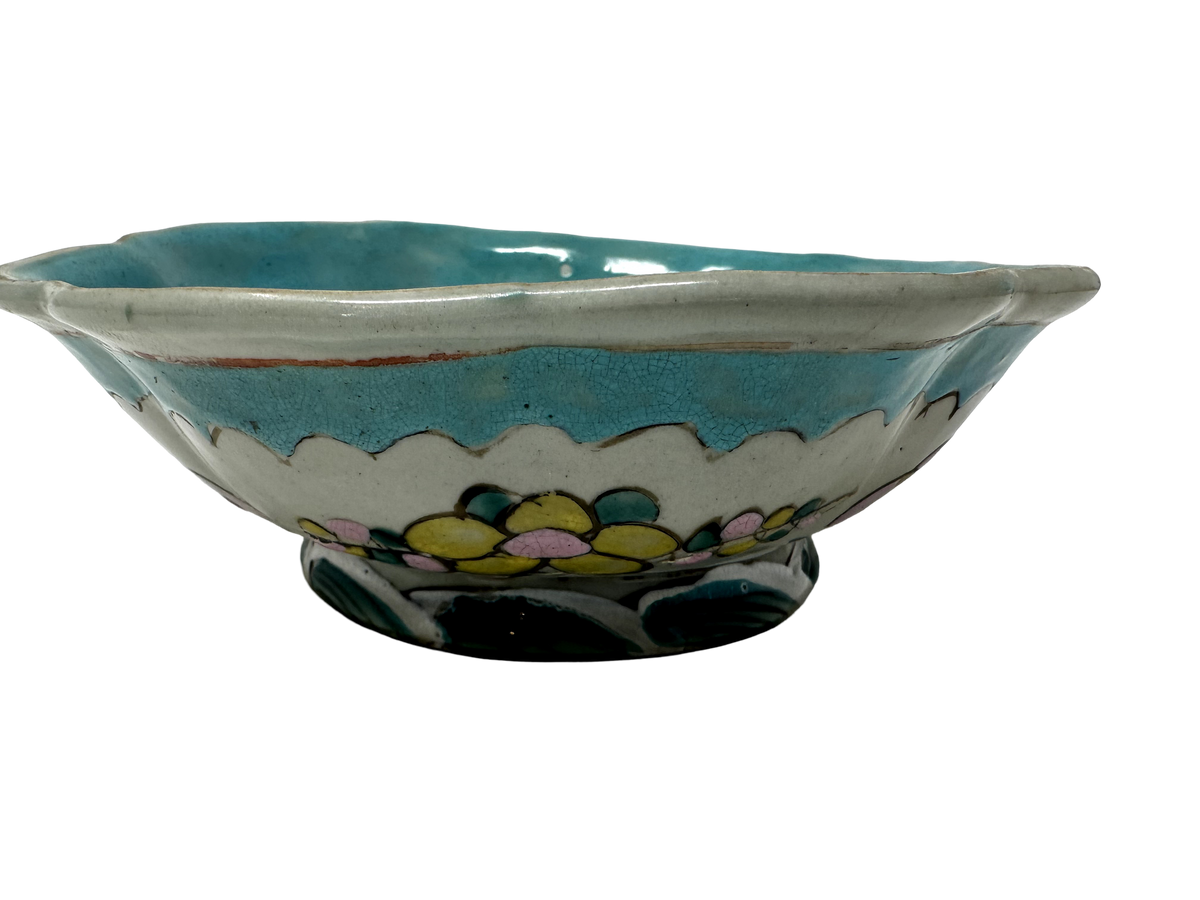 Famille Rose 6.5" footed taza w/ candle