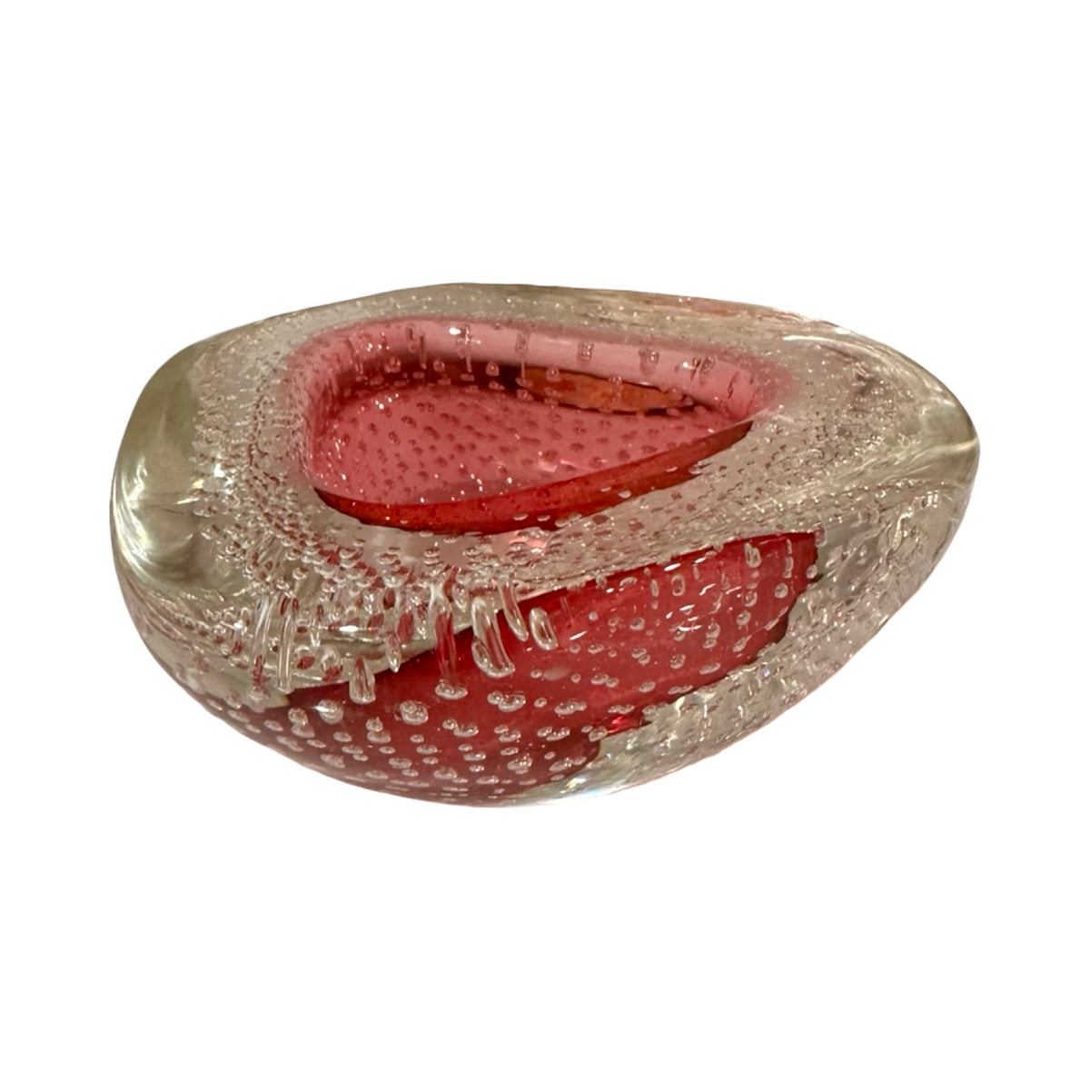 Pink Murano Triangular Bowl