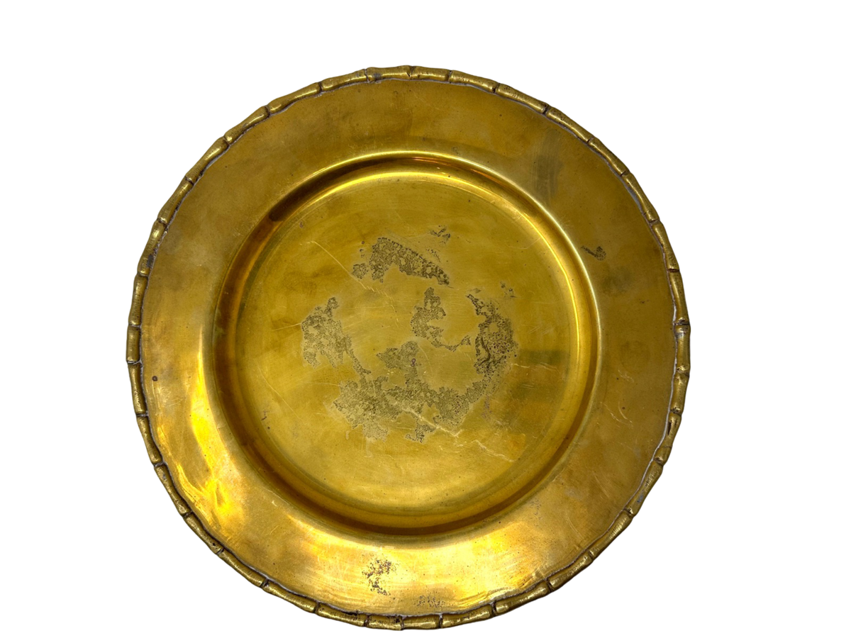 Round 12" Brass Tray w/ Rope Edge