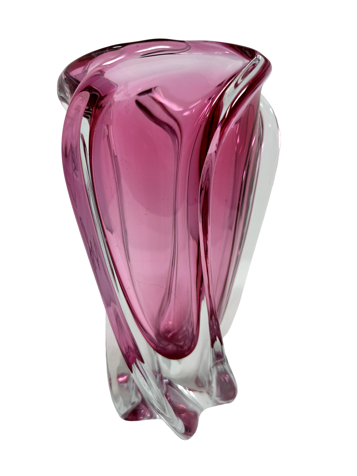 Pink Swirled Murano Vase