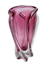 Pink Swirled Murano Vase