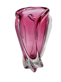 Pink Swirled Murano Vase