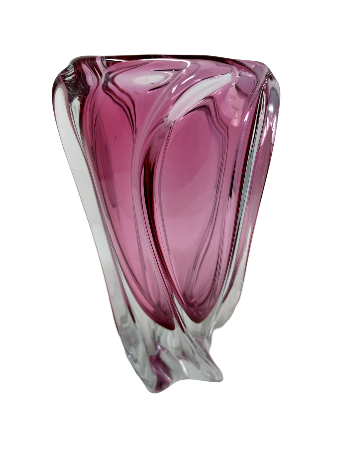 Pink Swirled Murano Vase