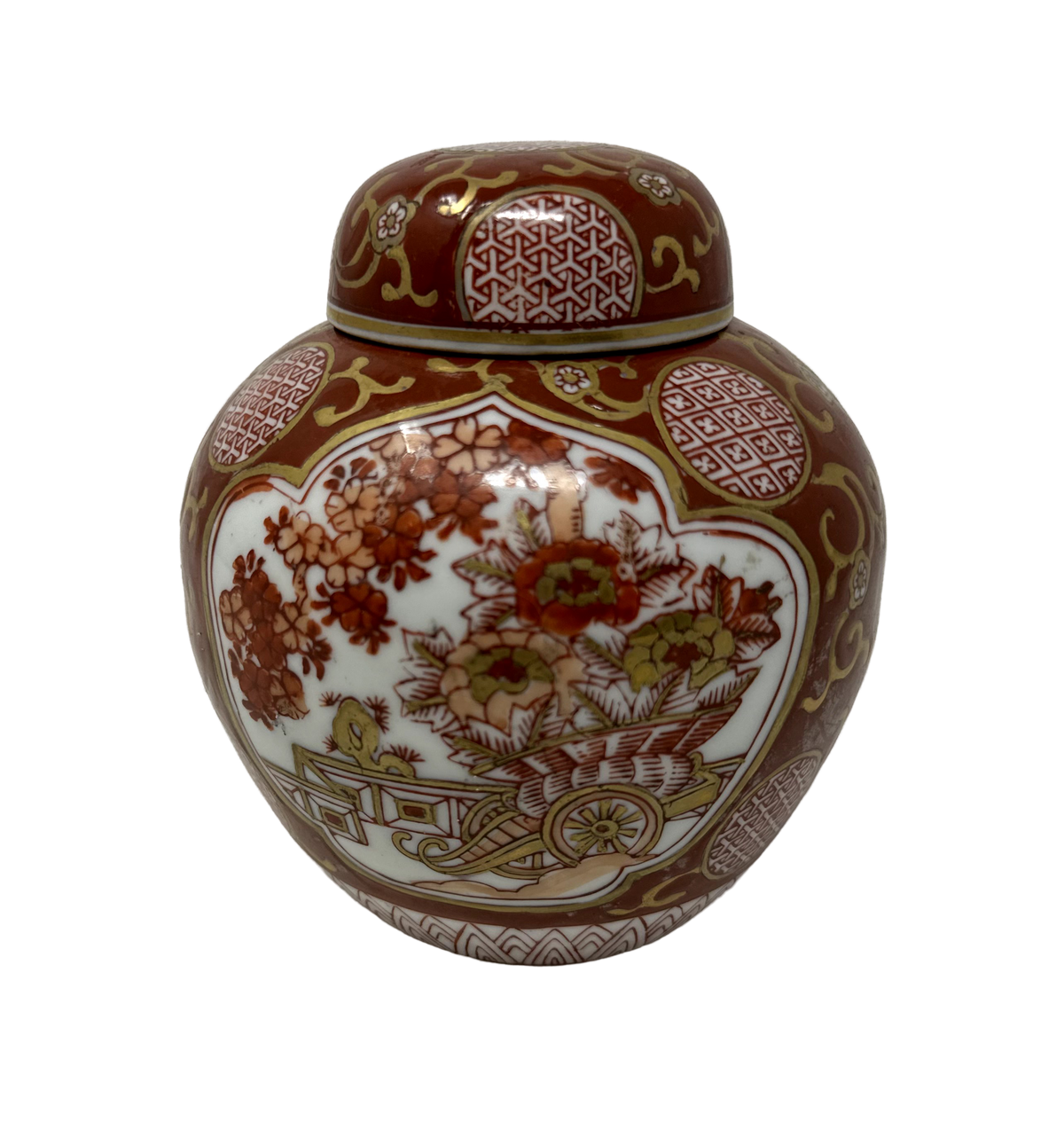 Small Red Kutani Ginger Jar