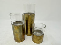 Set of 3 Mid Century Brass Votif Candleholders