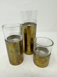 Set of 3 Mid Century Brass Votif Candleholders