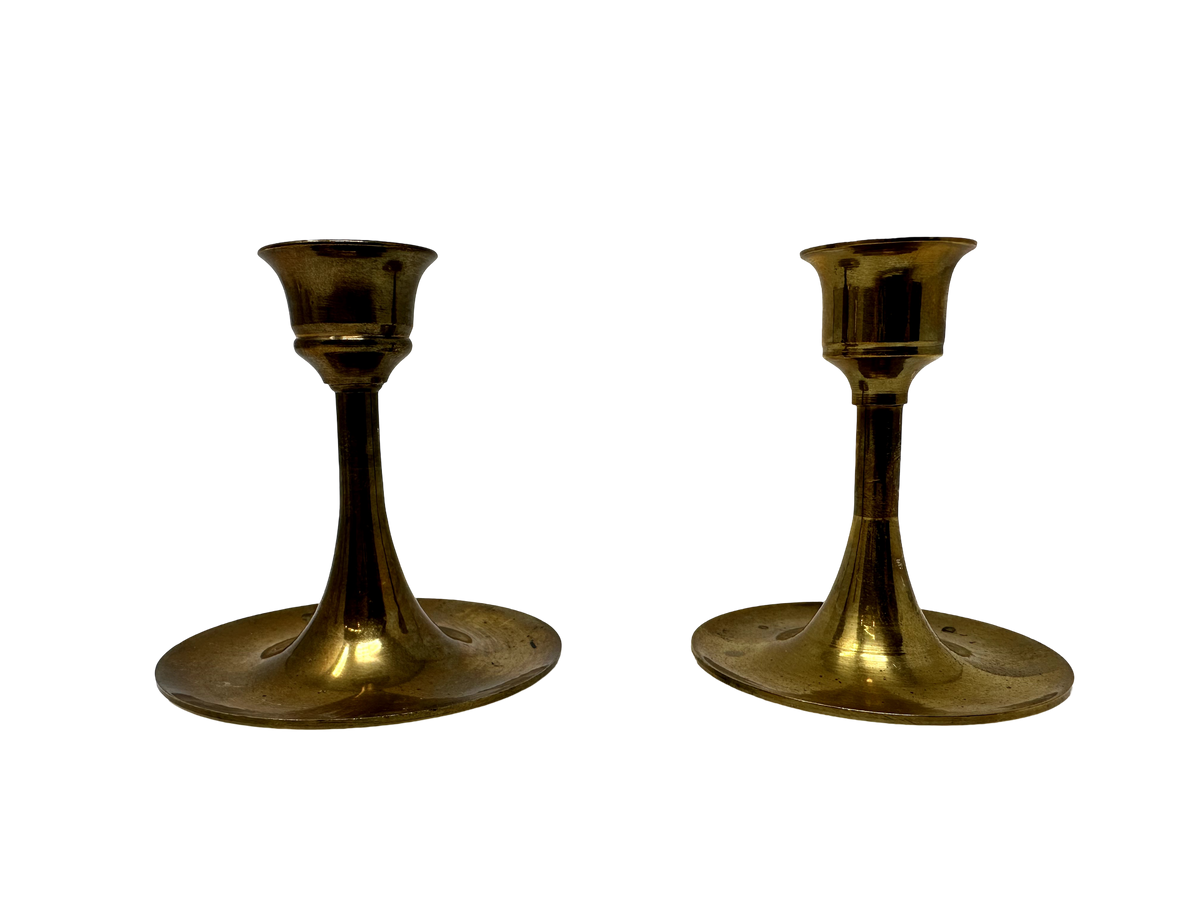 Pair of Danish MCM 3" Brass Candlesticks