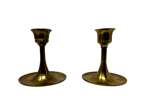 Pair of Danish MCM 3" Brass Candlesticks