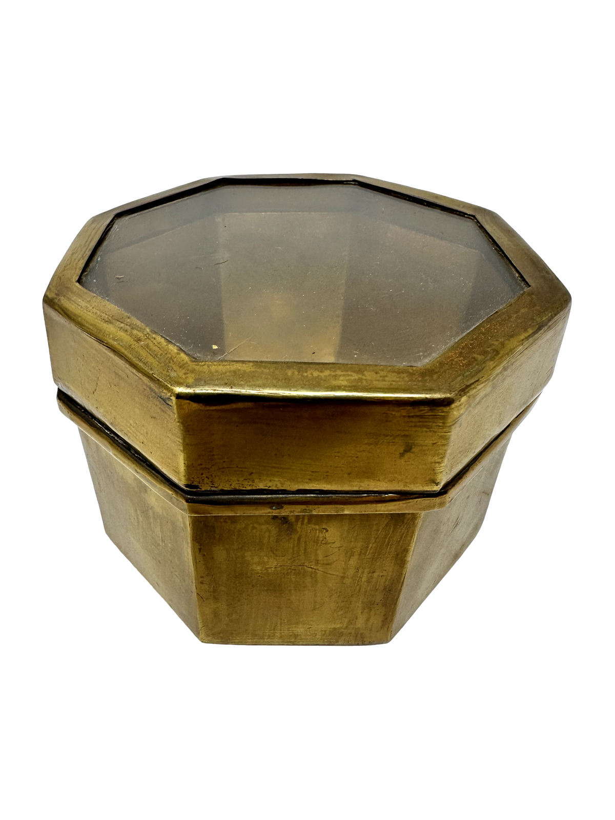 Brass & Glass Top Box