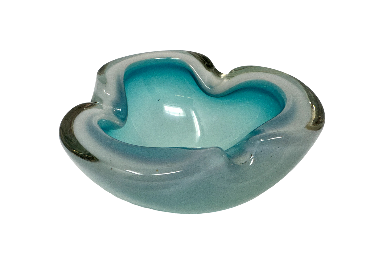 Turquoise Murano Ashtray