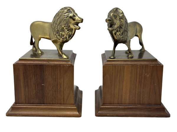 Pair of Brass Lions