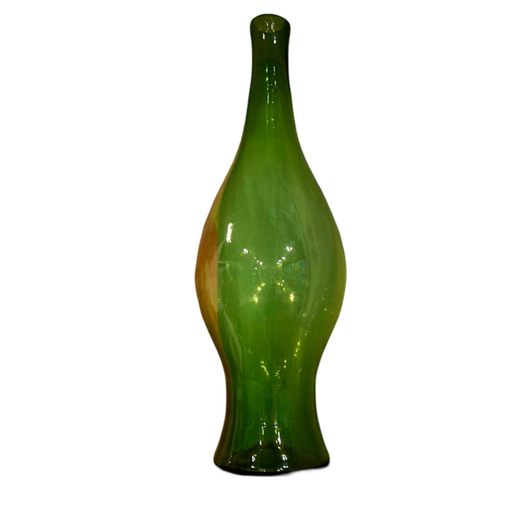 Olive Green 24" Blenko Urn Vase