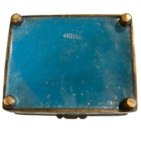 Turquoise & White Floral Cloisonne Small Rectangular HInged Box