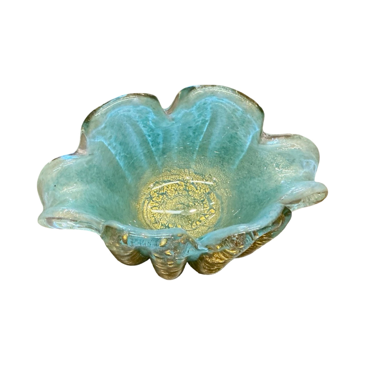 Aqua & Gold Murano Cigar Ashtray