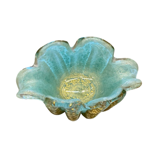 Aqua & Gold Murano Cigar Ashtray
