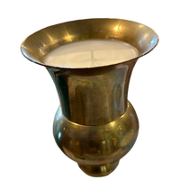 6.75" Brass Vase with Candle
