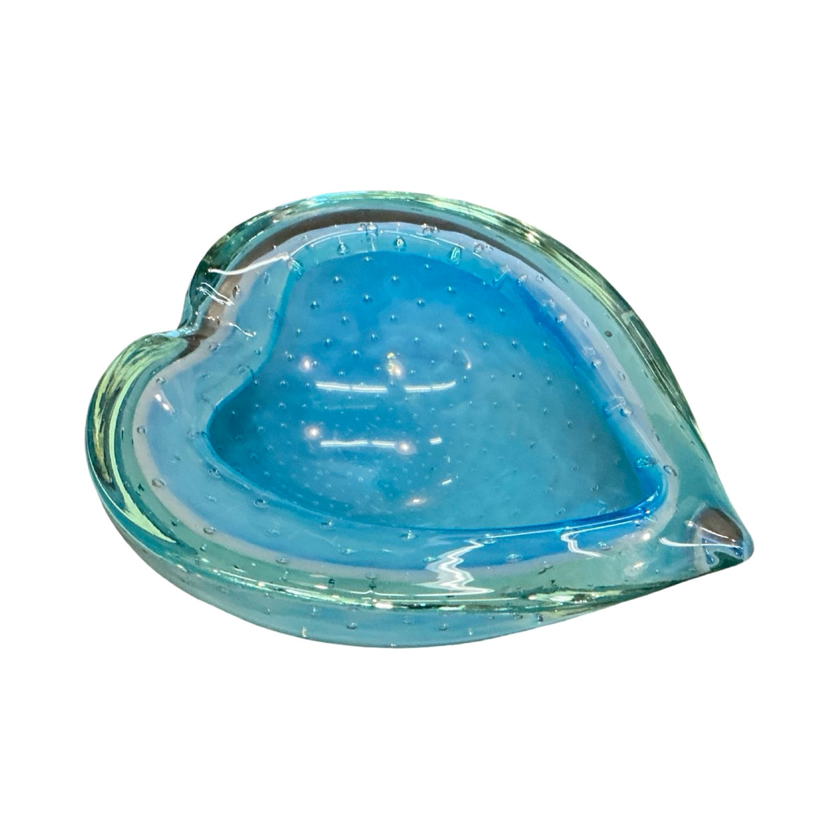 Turquoise Heart-Shaped Murano bowl