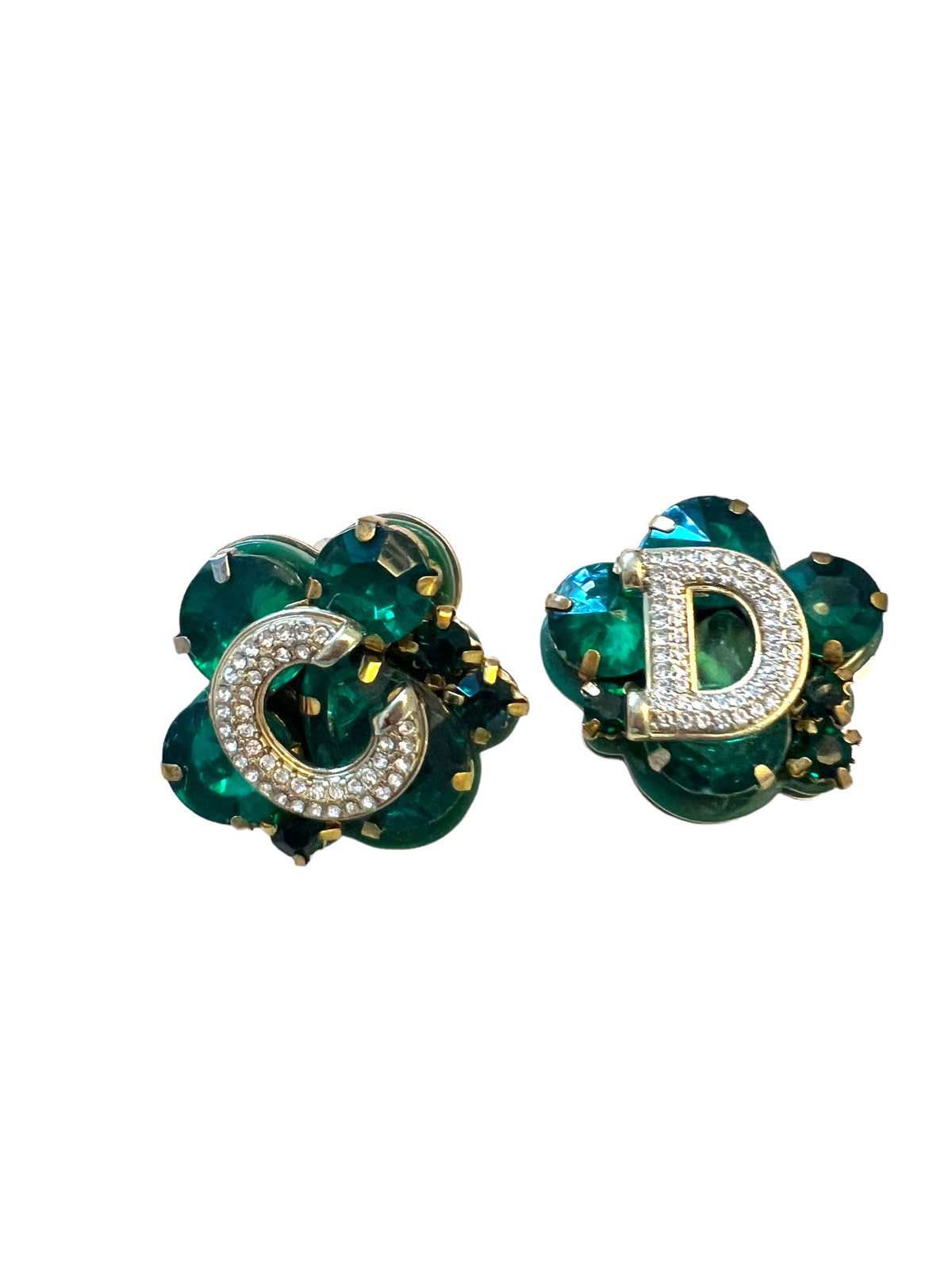 Christian Dior green earrings-Ctc-ep-110