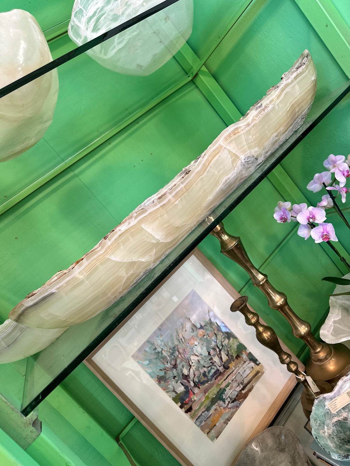40” quartz onyx canoe