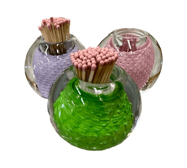 Pink Handblown Glass Match Striker
