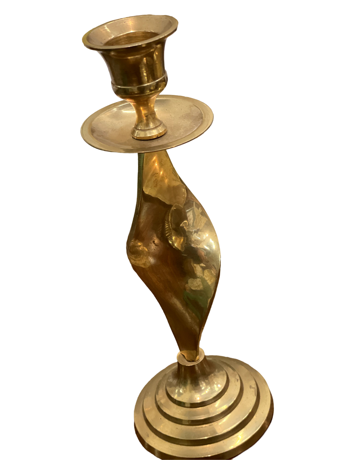 8" Brass Swirl Candlestick