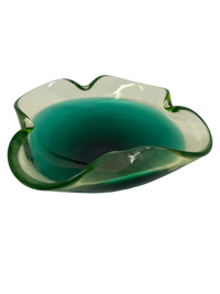 Green & Turquoise Art Glass Bowl