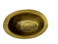 Brass Heavy Oval Footed Bowl, 9.5x6.5x6