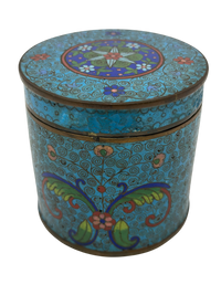 Turquoise Cloisonne Cylinder Box