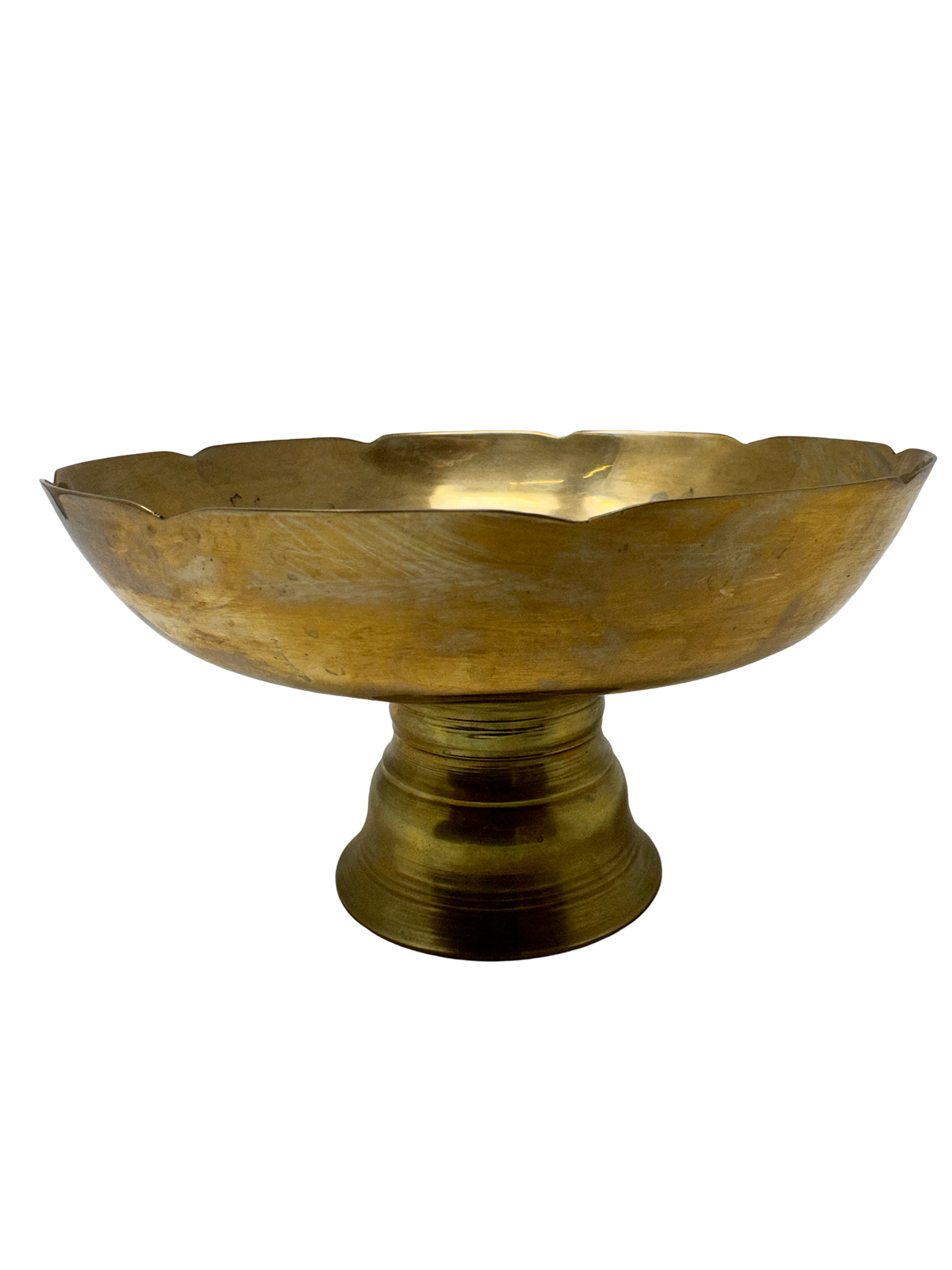 Round Brass Footed Compote
