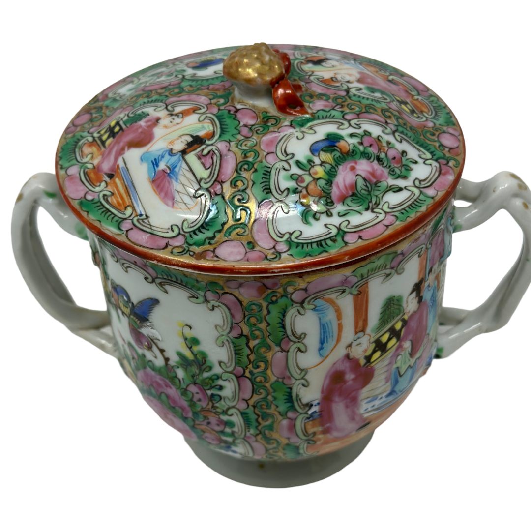 Rose Canton Small Covered Bowl