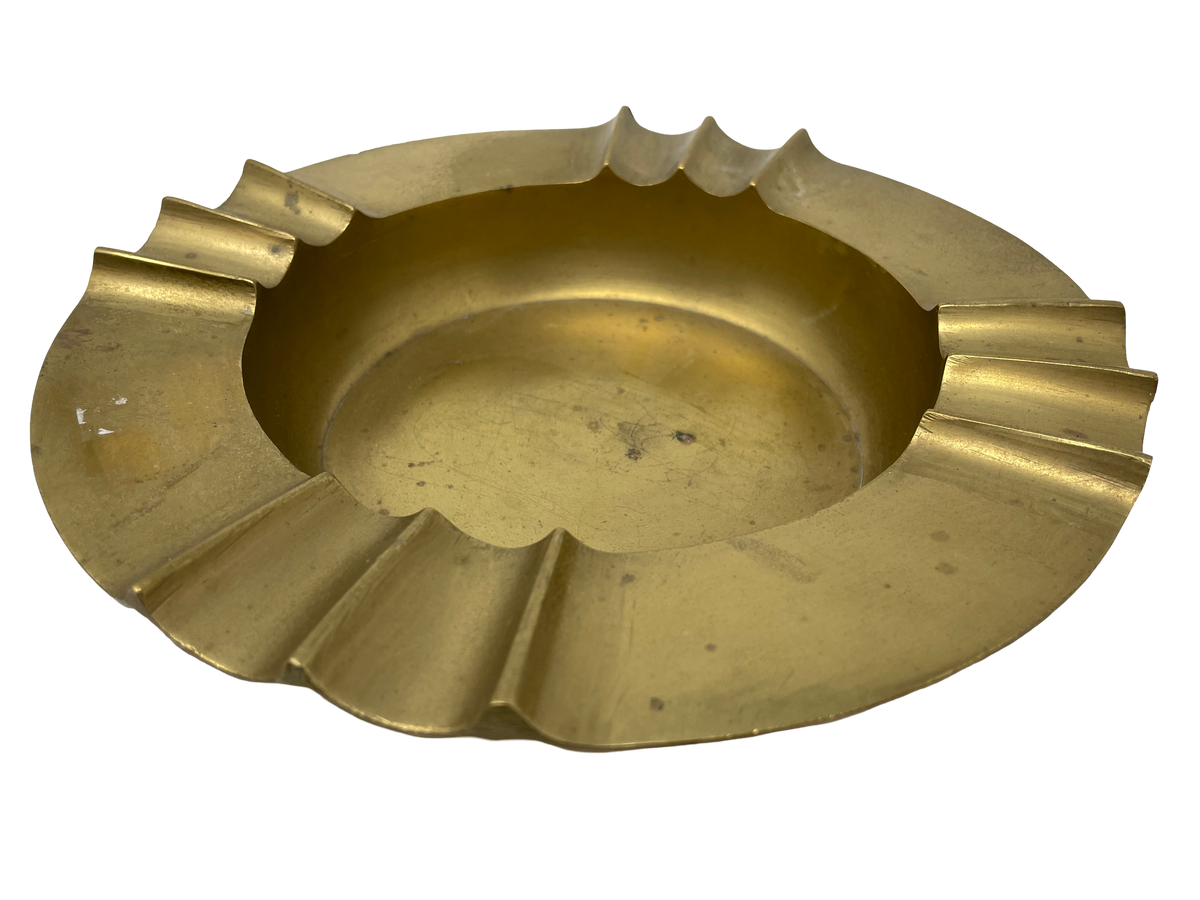 Brass 10" Round Modern Ashtray