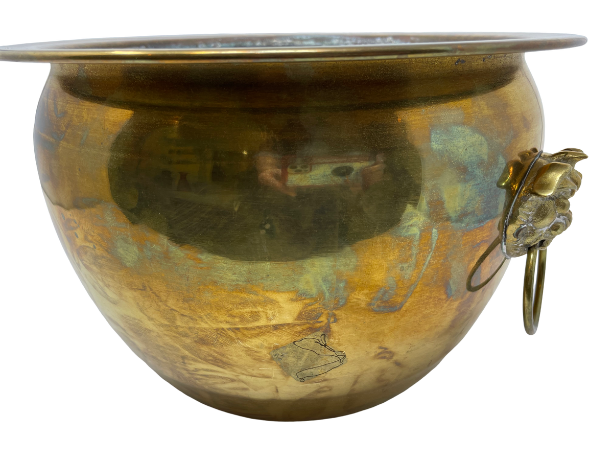Brass Planter w/ Foo Dog Handles