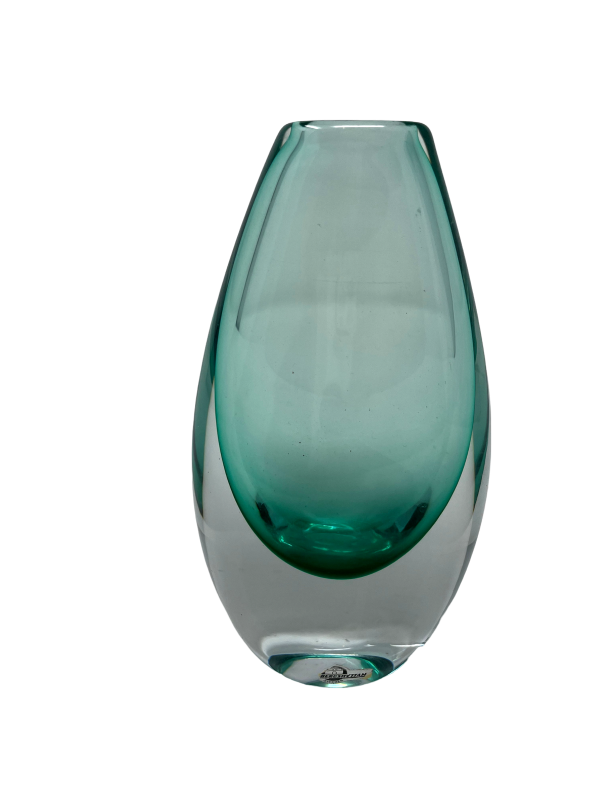 Aqua Art Glass Vase from Sweden
